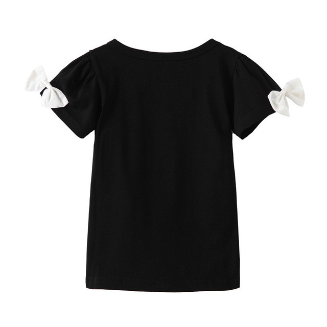 Zestaw ubrań dla dziewczynki z 2020 r. - czarna bluzka z krótkim rękawem i spódnica Tutu z wzorem kwiatowym - Wianko - 7