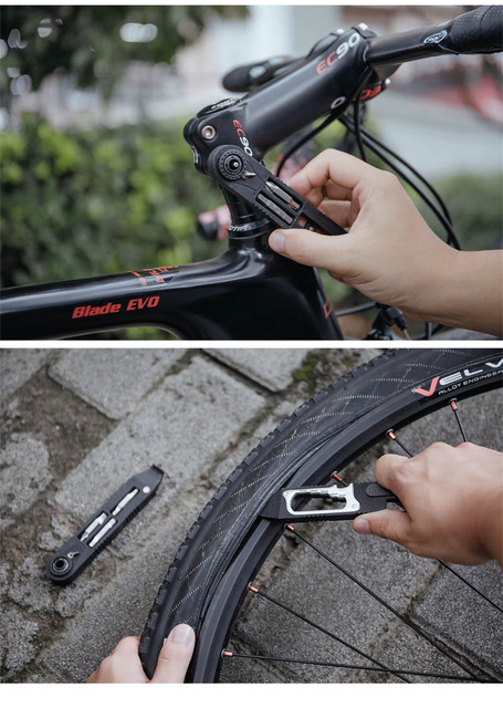Kompaktowy przenośny zestaw narzędzi do naprawy rowerów z kluczem sześciokątnym, dźwignią Hex SpokeTyre i grzechotkowym kluczem imbusowym - Wianko - 9