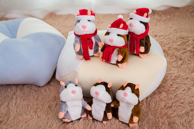 Gadający pluszowy chomik mysz - edukacyjne zwierzątko zabawka na Boże Narodzenie z dźwiękiem rekordującym - prezent dla dzieci - Wianko - 5