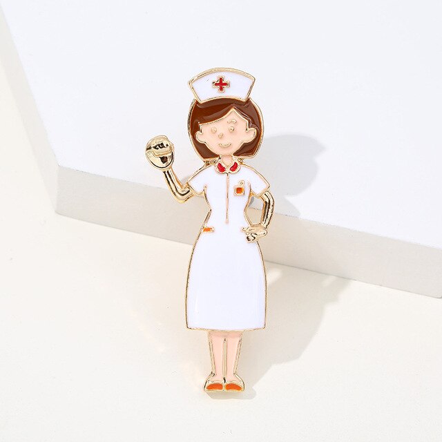 Pielęgniarka broszka emaliowana w kształcie szpilki dla kobiet - prezent dla studentów i lekarzy - Wianko - 2