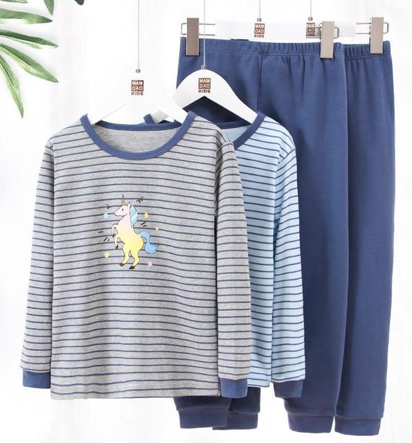 Zestaw kalesonów dla dzieci zimowa bielizna termiczna dla dzieci jesień Homewear dla dzieci bawełna zagęszczony ciepłe chłopięce piżamy zestaw - Wianko - 3