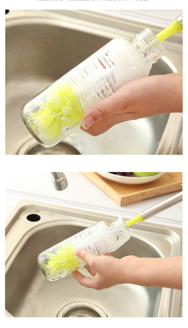 Zestaw 4 szt. szczotek do czyszczenia butelek dla dziecka z długą rączką - Wianko - 6