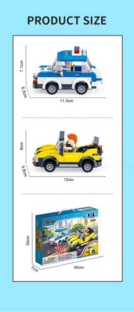 BanBao Police - Klasyczny Model bloki do budowy miasta - Samochód techniczny - Edukacyjne zabawki dla chłopców - 7033 - Wianko - 4