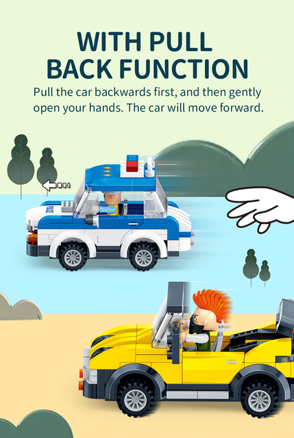 BanBao Police - Klasyczny Model bloki do budowy miasta - Samochód techniczny - Edukacyjne zabawki dla chłopców - 7033 - Wianko - 3