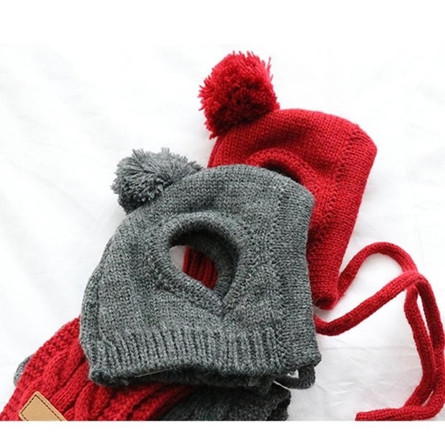 Szczeniak Pluszowy kostium zimowy szalik + czapka w paski boże narodzenie - Wianko - 10