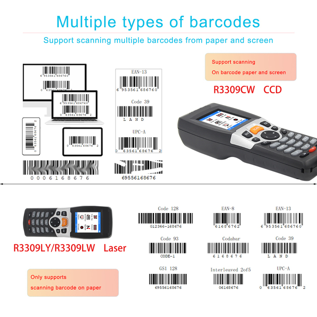 Bezprzewodowy skaner kodów kreskowych z licznikiem danych 1D 2.4G Laser CCD - Wianko - 4