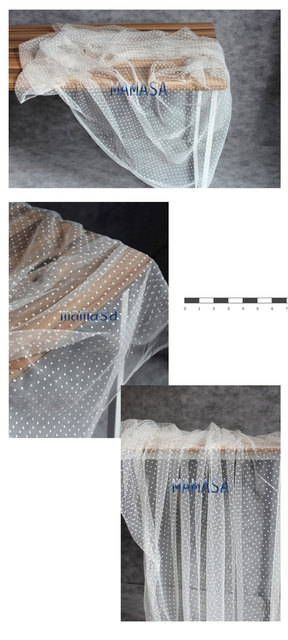 Czarno-biały tiul z siatki w kropki o szerokości 150 cm, wysokiej jakości materiał do dekoracji ślubnych - suknia ślubna, letnia 2020 - Wianko - 7