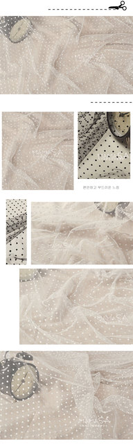 Czarno-biały tiul z siatki w kropki o szerokości 150 cm, wysokiej jakości materiał do dekoracji ślubnych - suknia ślubna, letnia 2020 - Wianko - 8