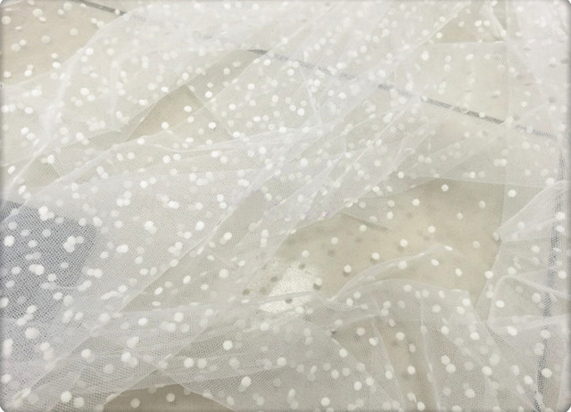 Czarno-biały tiul z siatki w kropki o szerokości 150 cm, wysokiej jakości materiał do dekoracji ślubnych - suknia ślubna, letnia 2020 - Wianko - 2