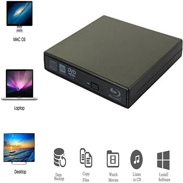 Zewnętrzny napęd DVD i Blu-Ray MthsTec USB 2.0 z nagrywarką Blu-Ray typu C oraz optycznym napędem DVD Slim 3D kompatybilnym - Wianko - 4