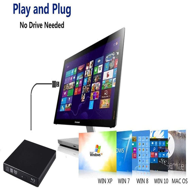 Zewnętrzny napęd DVD i Blu-Ray MthsTec USB 2.0 z nagrywarką Blu-Ray typu C oraz optycznym napędem DVD Slim 3D kompatybilnym - Wianko - 3