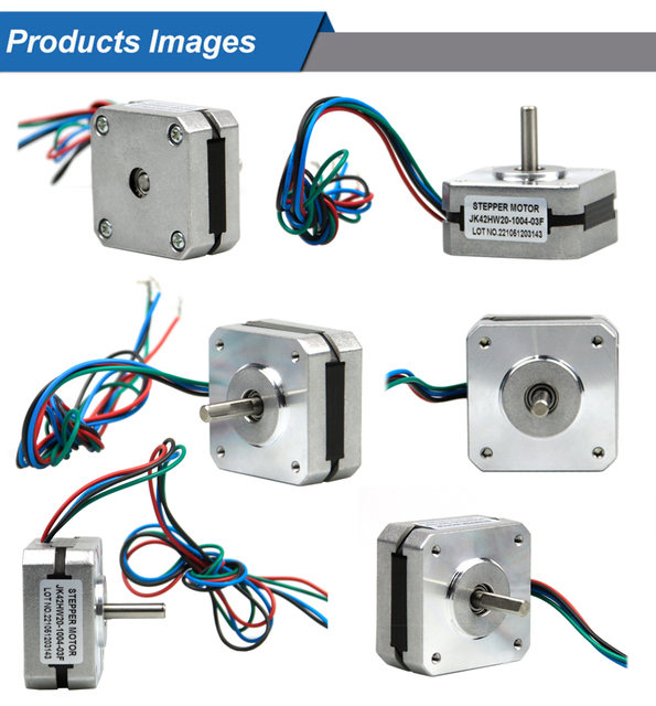 Nema 17 silnik krokowy 17HS08-1004S 20mm 1A 13Ncm 42 silnik Nema17 krokowy 4-ołów 3 szt./zest. dla DIY 3D drukarek CNC XYZ - Wianko - 4