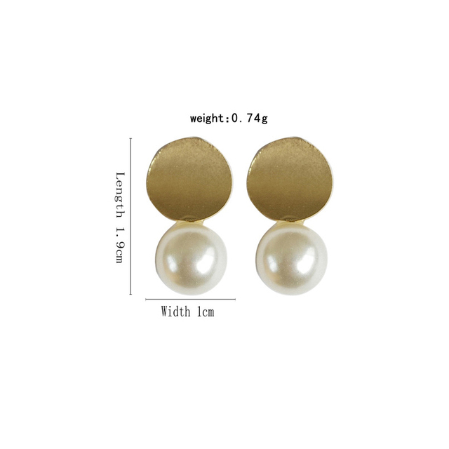 Perłowe klipsy na uszy - minimalistyczne, proste, okrągłe, białe perły symulacyjne - dla eleganckich kobiet - Wianko - 8