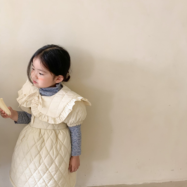 Sukienka pikowana dla dzieci z krótkim rękawem, idealna na jesień i zimę - dostępna w koreańskim stylu z ocieplaną bawełnianą Princess Dress - Wianko - 18