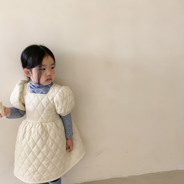Sukienka pikowana dla dzieci z krótkim rękawem, idealna na jesień i zimę - dostępna w koreańskim stylu z ocieplaną bawełnianą Princess Dress - Wianko - 19