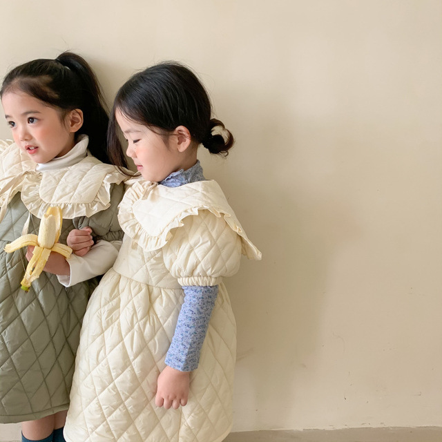 Sukienka pikowana dla dzieci z krótkim rękawem, idealna na jesień i zimę - dostępna w koreańskim stylu z ocieplaną bawełnianą Princess Dress - Wianko - 7