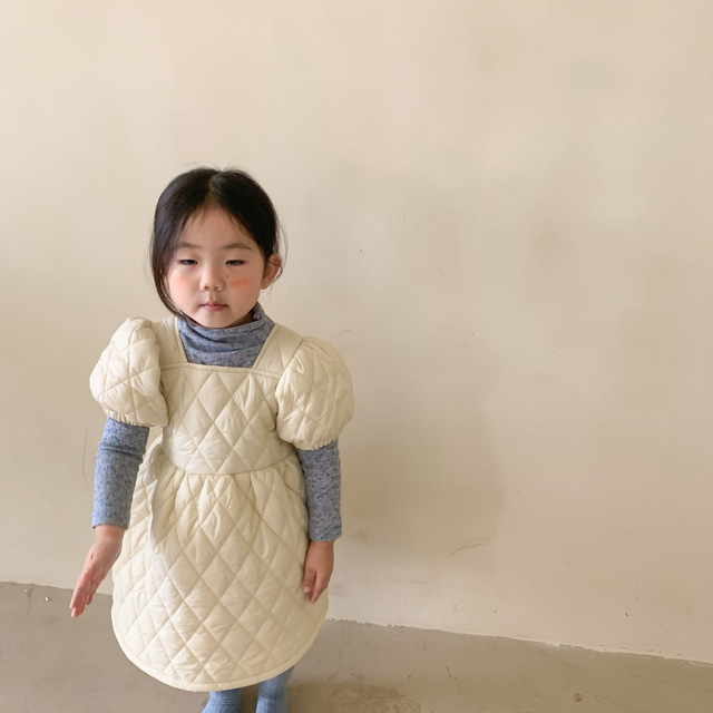 Sukienka pikowana dla dzieci z krótkim rękawem, idealna na jesień i zimę - dostępna w koreańskim stylu z ocieplaną bawełnianą Princess Dress - Wianko - 20