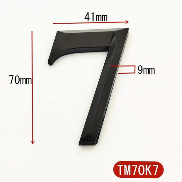 Naklejka z tworzywa sztucznego czarne cyfry 3D, samoprzylepna tablica z numerem domu/hotelu o długości 7 cm - Wianko - 16