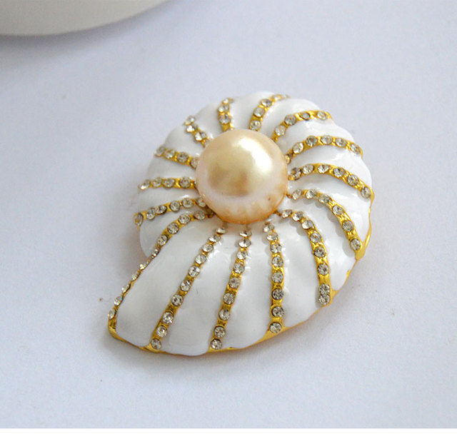 Brożka MZC z delikatnym kryształem i symulowaną perłą dla kobiet - Mujer Brosh - Wianko - 4