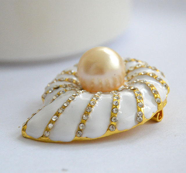 Brożka MZC z delikatnym kryształem i symulowaną perłą dla kobiet - Mujer Brosh - Wianko - 5