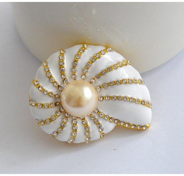 Brożka MZC z delikatnym kryształem i symulowaną perłą dla kobiet - Mujer Brosh - Wianko - 6