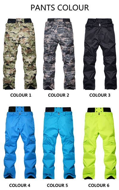 Męskie spodnie narciarskie wodoodporne, ciepłe, grube, przeznaczone do snowboardu i outdooru, o oddychającej funkcji. Dostępne w 6 kolorach - Wianko - 7