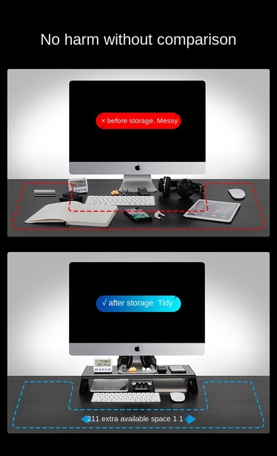 Uchwyt do monitora z USB 2.0, ekspansją biurka i półką na przechowywanie - Wianko - 8