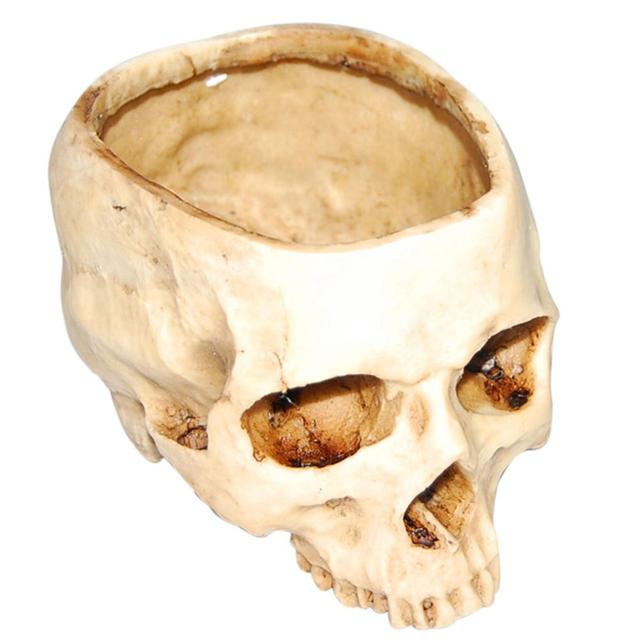 Rzemiosło żywiczne - Model szkieletu człowieka z zębem, czaszką i skamieliną - Doniczka na kwiaty Halloween - Nowość! - Wianko - 3