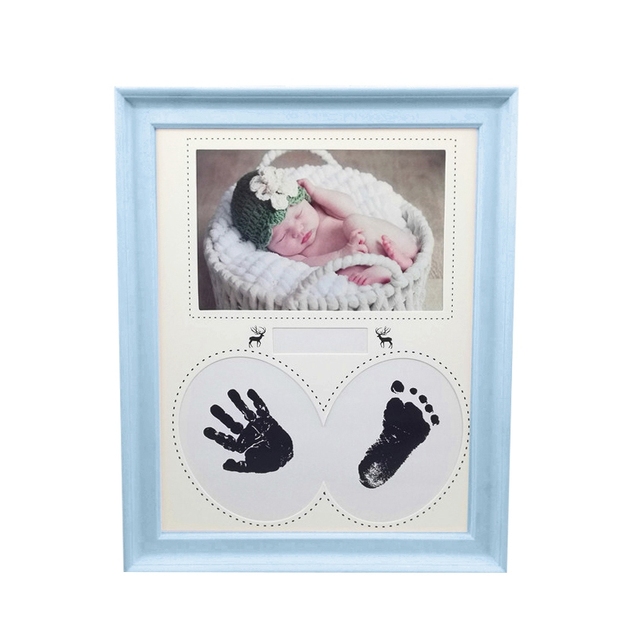 Ramka na zdjęcia dziecka z odciskiem dłoni i stóp - zestaw noworodka - Wianko - 18