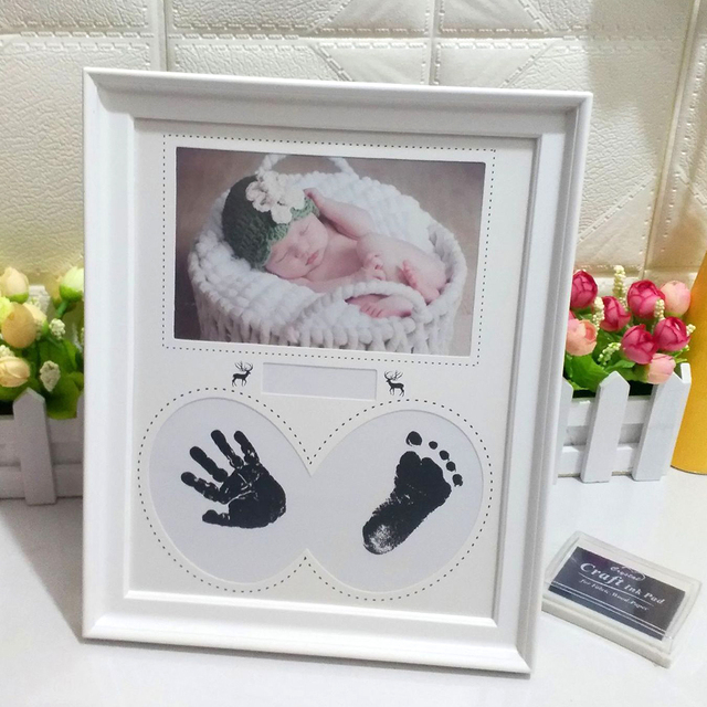 Ramka na zdjęcia dziecka z odciskiem dłoni i stóp - zestaw noworodka - Wianko - 23