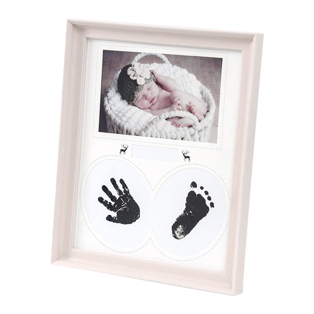 Ramka na zdjęcia dziecka z odciskiem dłoni i stóp - zestaw noworodka - Wianko - 24