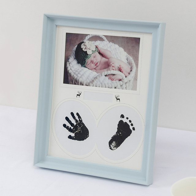 Ramka na zdjęcia dziecka z odciskiem dłoni i stóp - zestaw noworodka - Wianko - 16