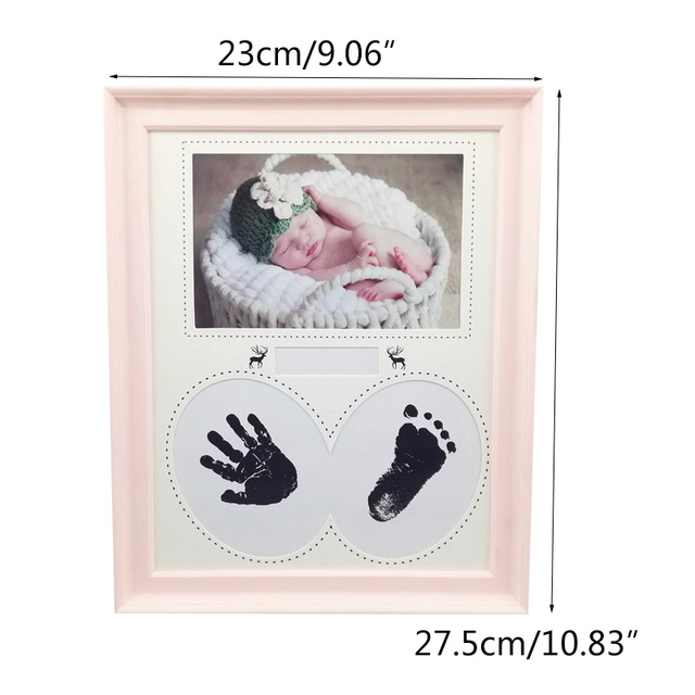 Ramka na zdjęcia dziecka z odciskiem dłoni i stóp - zestaw noworodka - Wianko - 12