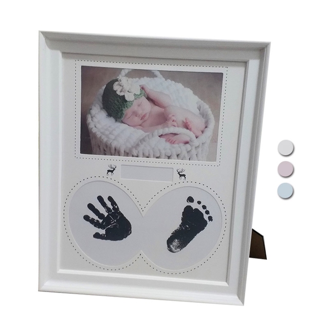 Ramka na zdjęcia dziecka z odciskiem dłoni i stóp - zestaw noworodka - Wianko - 19