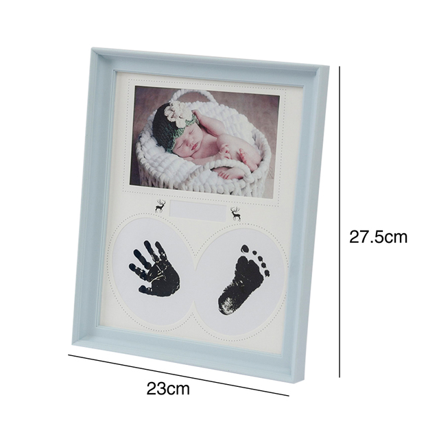 Ramka na zdjęcia dziecka z odciskiem dłoni i stóp - zestaw noworodka - Wianko - 17