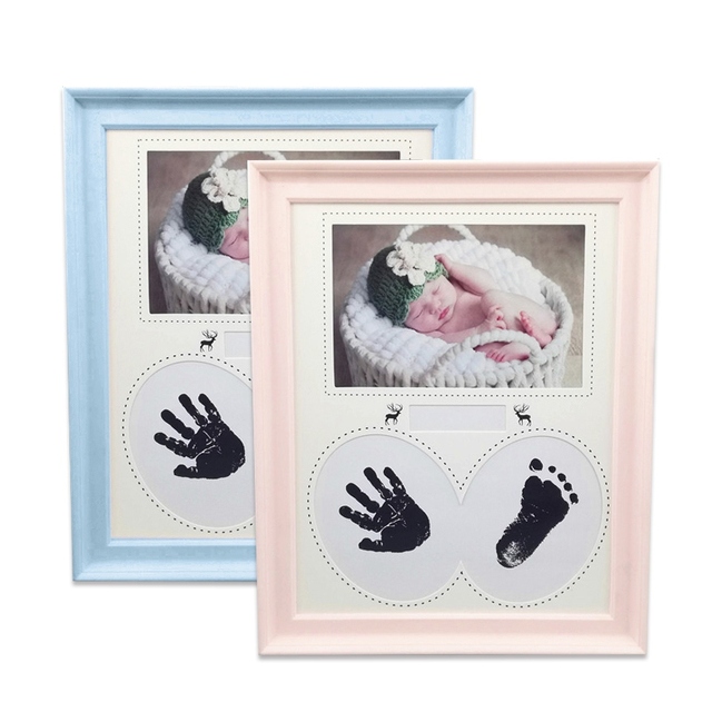 Ramka na zdjęcia dziecka z odciskiem dłoni i stóp - zestaw noworodka - Wianko - 13