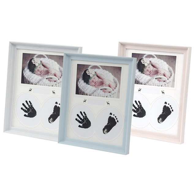 Ramka na zdjęcia dziecka z odciskiem dłoni i stóp - zestaw noworodka - Wianko - 14