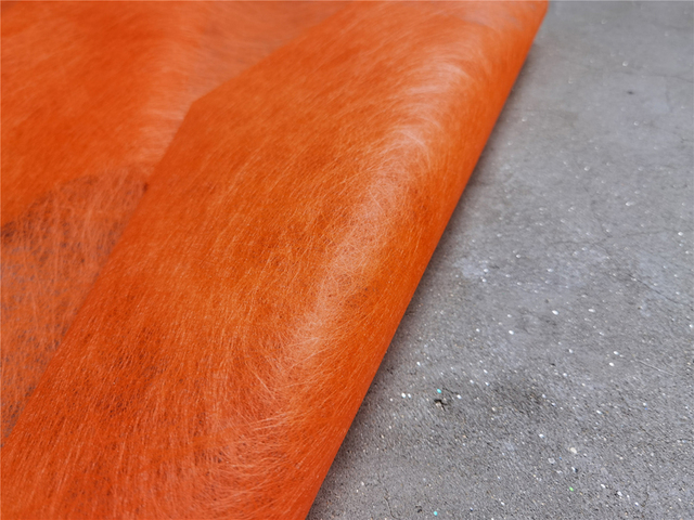 Materiał - Nieregularna pomarańczowa tkanina o liniowej teksturze, idealna do DIY, rekwizytów fotograficznych, pakowania, modelowania i projektowania - Wianko - 4