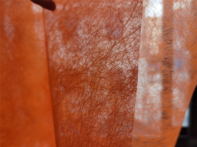 Materiał - Nieregularna pomarańczowa tkanina o liniowej teksturze, idealna do DIY, rekwizytów fotograficznych, pakowania, modelowania i projektowania - Wianko - 1