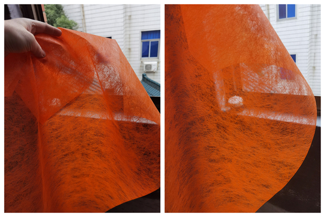 Materiał - Nieregularna pomarańczowa tkanina o liniowej teksturze, idealna do DIY, rekwizytów fotograficznych, pakowania, modelowania i projektowania - Wianko - 3