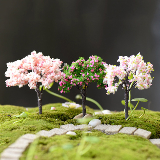 Plastikowe mini drzewo Sakura - dekoracja do ogrodu i wnętrza - Wianko - 2