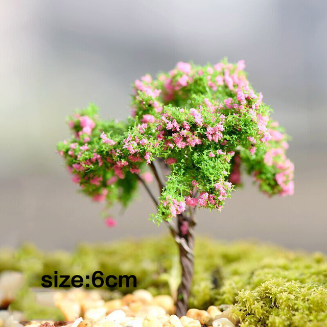 Plastikowe mini drzewo Sakura - dekoracja do ogrodu i wnętrza - Wianko - 4