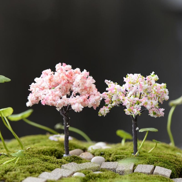Plastikowe mini drzewo Sakura - dekoracja do ogrodu i wnętrza - Wianko - 8