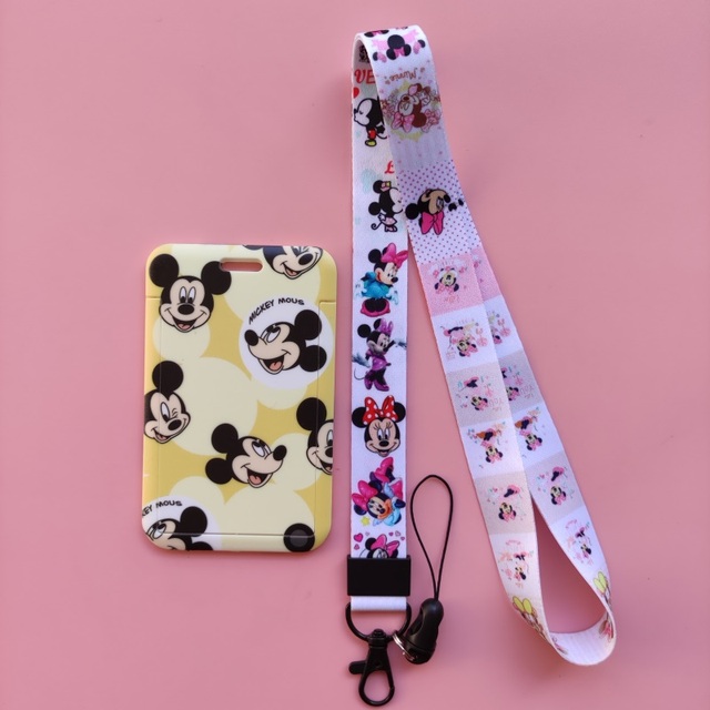 Etui na karty z wizerunkiem Minnie i Mickey Mouse dla dziewczyn, ze smyczą i ramą z tworzywa ABS - Wianko - 17