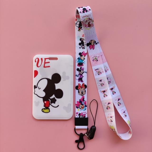 Etui na karty z wizerunkiem Minnie i Mickey Mouse dla dziewczyn, ze smyczą i ramą z tworzywa ABS - Wianko - 22