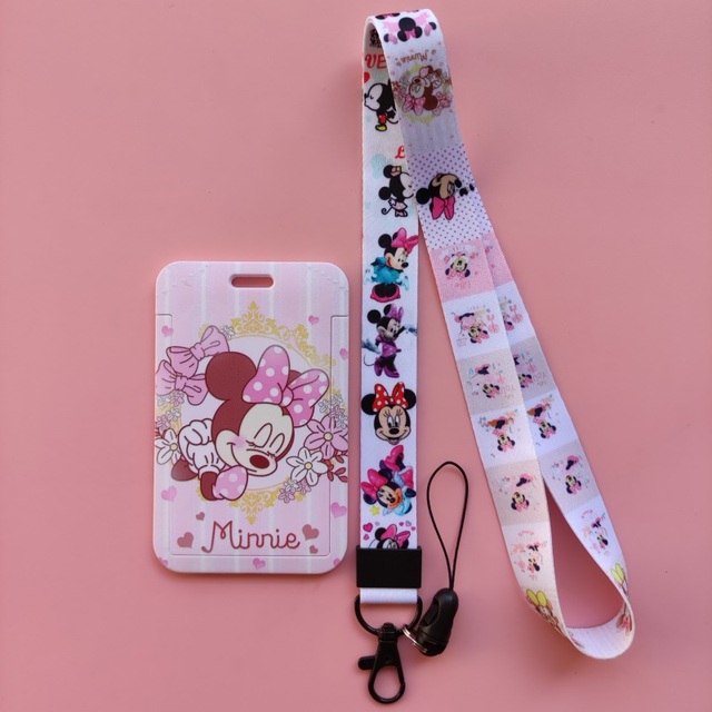 Etui na karty z wizerunkiem Minnie i Mickey Mouse dla dziewczyn, ze smyczą i ramą z tworzywa ABS - Wianko - 20