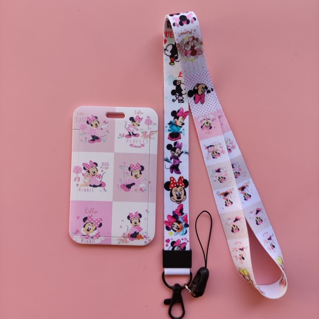 Etui na karty z wizerunkiem Minnie i Mickey Mouse dla dziewczyn, ze smyczą i ramą z tworzywa ABS - Wianko - 23