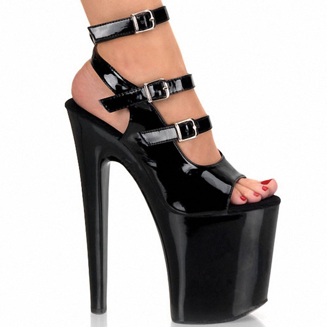 Nowoczesne sandały damskie na wysokim obcasie i platformie - eleganckie modele na imprezę i wesele (20cm) - Wianko - 7