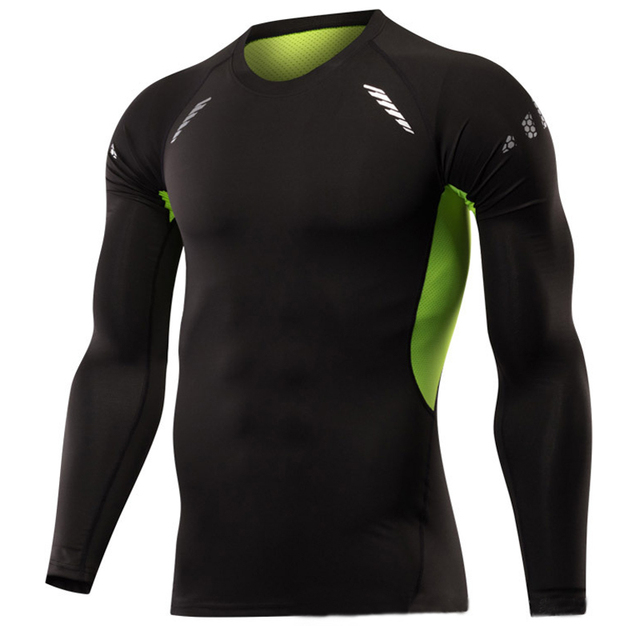 Męska koszulka sportowa z długim rękawem Quick Dry - kompresyjna, solidna i idealna na bieganie - Wianko - 15