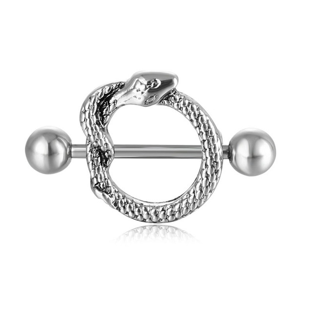 Pierścienie na sutki ze stali nierdzewnej w kształcie węża - biżuteria do ciała dla kobiet - Wianko - 1